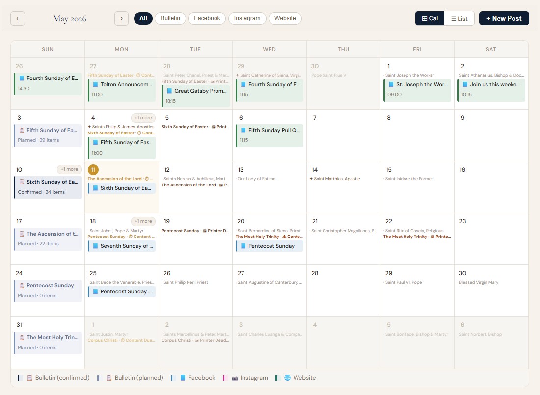 Unified communications calendar